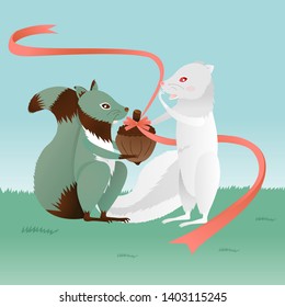 Squirrel was surprised to have a gift on a special day.