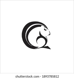 Logotipo de símbolo de ardilla. Ilustración vectorial.