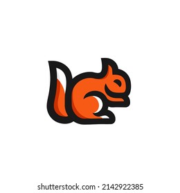 Squirrel Symbol modern outline Logo. Vector Illustration. Squirrel symbol. 