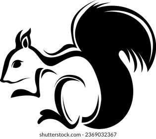Squirrel tattoo, tattoo illustration, vector on a white background.