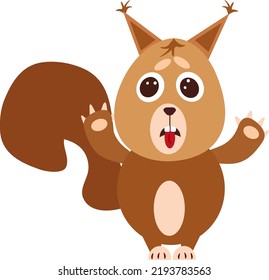 Squirrel tells, illustration, vector on a white background.