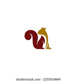 squirrel template vector logo design