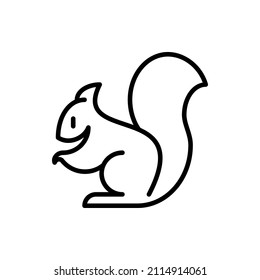 Icono de la línea delgada de la ardilla. Ilustración vectorial moderna.