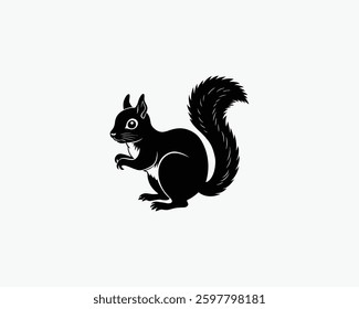 squirrel vector art black color illustration design
