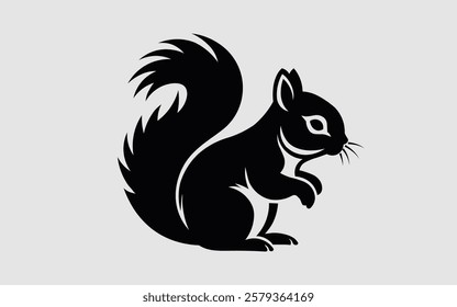 Squirrel vector black and white