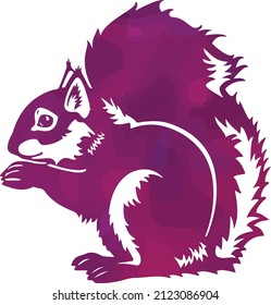 squirrel vector or drawing with watercolors