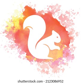 squirrel vector or drawing with watercolors