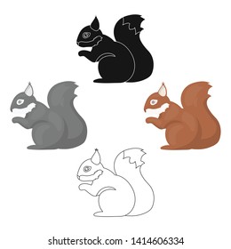 Squirrel vector icon in cartoon,black style for web