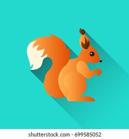 Squirrel vector icon. Flat design. Symbol for logo, web site design, app, UI