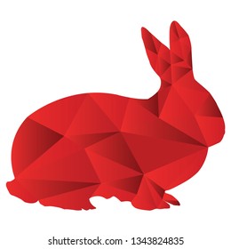 Squirrel vector illustration. animal. Abstract geometric, red color. Modern design illustration editable