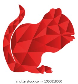 Squirrel vector illustration. animal. Abstract geometric, red color. Modern design illustration editable