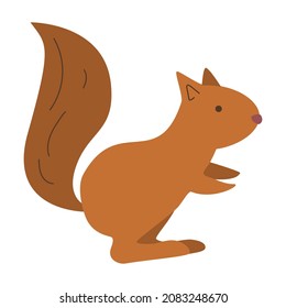  Squirrel vector illustration forest dwellers hare hedgehog acorn autumn leaves