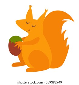 Squirrel. Vector illustration, isolate on white  background