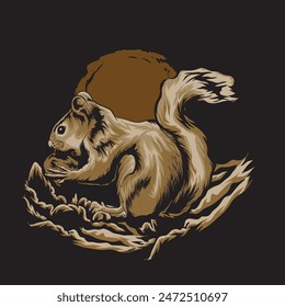 squirrel vector illustration for t-shirt design