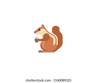 Squirrel vector isolated icon. Chipmunk emoji illustration.