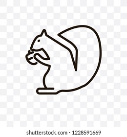 Squirrel vector linear icon isolated on transparent background, Squirrel transparency concept can be used for web and mobile