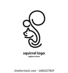 Squirrel vector logo design concept, simple, suitable for business finance and technology