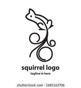 Squirrel vector logo design concept, simple, suitable for business finance and technology