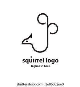 Squirrel vector logo design concept, simple, suitable for business finance and technology