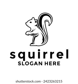 squirrel vector logo design. modern line art squirrel logo template