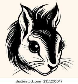 Squirrel vector for logo or icon, drawing Elegant minimalist style,abstract style Illustration