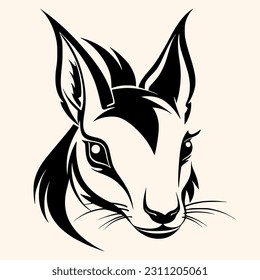 Squirrel vector for logo or icon, drawing Elegant minimalist style,abstract style Illustration