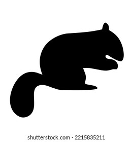 Squirrel vector silhouette. Black squirrel pest on a white background. Great for animal logos and posters