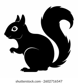 Squirrel vector Silhouette on white background