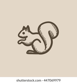 Squirrel vector sketch icon isolated on background. Hand drawn Squirrel icon. Squirrel sketch icon for infographic, website or app.