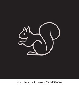 Squirrel vector sketch icon isolated on background. Hand drawn Squirrel icon. Squirrel sketch icon for infographic, website or app.