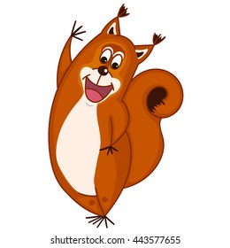 Squirrel waving paw