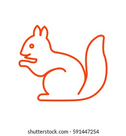 Squirrel web line icon.