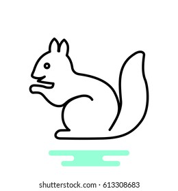 Squirrel web line icon.