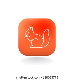 Squirrel web line icon.