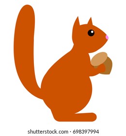 Squirrel is a wild animal flat icon, vector sign, colorful pictogram isolated on white. Symbol, logo illustration. Flat style design
