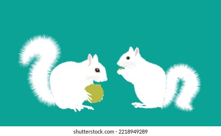 Squirrel is a wild animal with fluffy tail. Icon in cartoon style, vector symbol illustration. Cute cartoon squirrel.