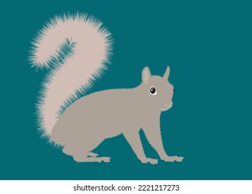 Squirrel is a wild animal with fluffy tail. Icon in cartoon style, vector symbol illustration. Cute cartoon squirrel.
