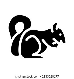 squirrel wild animal glyph icon vector. squirrel wild animal sign. isolated contour symbol black illustration