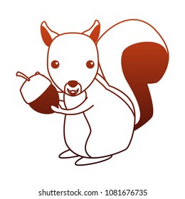 Squirrel wild animal on red lines