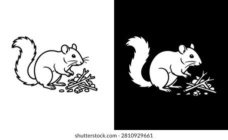 Squirrel Wildlife Animal Nature Vector Illustration
