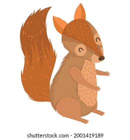 squirrel wildlife cartoon isolated icon