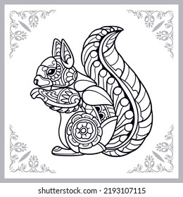 Squirrel zentangle arts isolated on white background