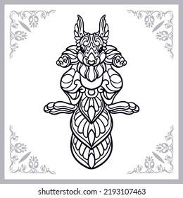 Squirrel zentangle arts isolated on white background