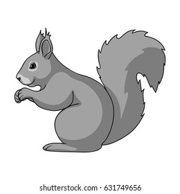 Eichhörnchen.Animals einzelnes Icon in monochromen Stil Vektorillustration Symbol Stockillustration Web.