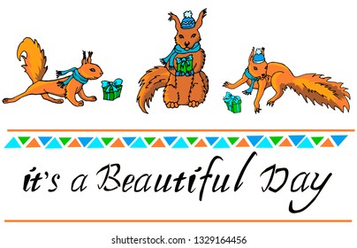 Squirrels with gifts lovely gift day items