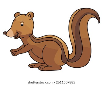 Squirrels smiling isolated on a white background