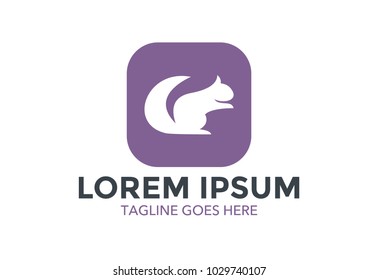 squirrle logo. minimalist. vector illustration