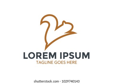 squirrle logo. minimalist. vector illustration