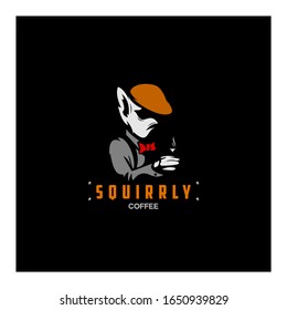 squirrly coffee initial logo concept