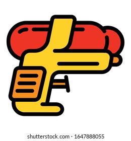 Icono de pistola de ardilla. Icono de vector de pistolas de esquema para diseño web aislado en fondo blanco